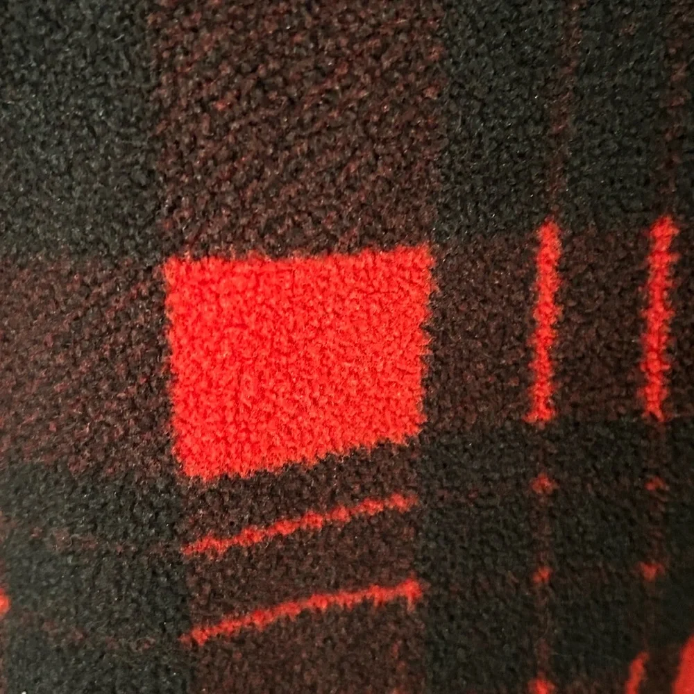 The North Face Black and Red Plaid Fleece Shirt Jacket